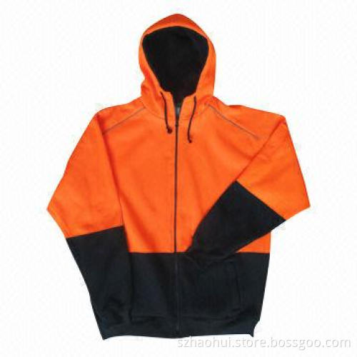 Zip Hivis Hoodies with Heat-transfer Print, XS-3XL Sizes